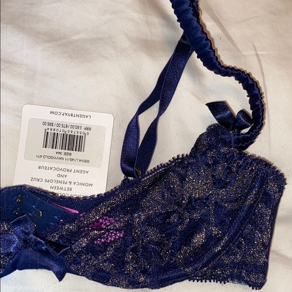 NWT L'Agent by AP Siena Metallic Lace Demi Bra - Picture 9 of 12